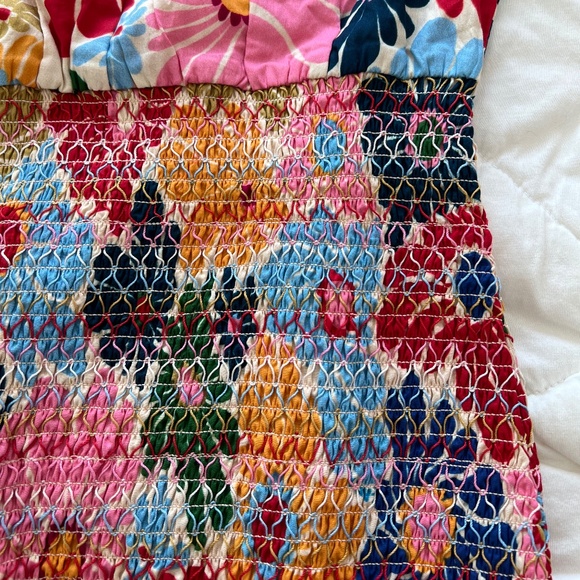 NWT FARM RIO 🌼Sunny Daisies Sand Mini Dress  SIZE M - Picture 9 of 10